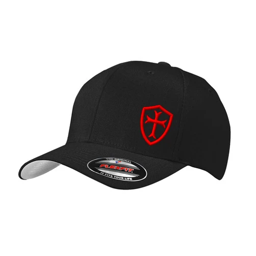 GNB CUSTOM EMBROIDERY LLC Knights Templar Crusader Cross Baseball Flexfit Hat | Custom Embroidered