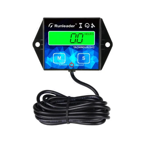 NInE-ROnG Digital Hour Meter Tachometer Maintenance Reminder Backlight Battery Replaceable for Small Gasoline Engine Lawnmower Snowblower Generator（Wire Length 10ft）