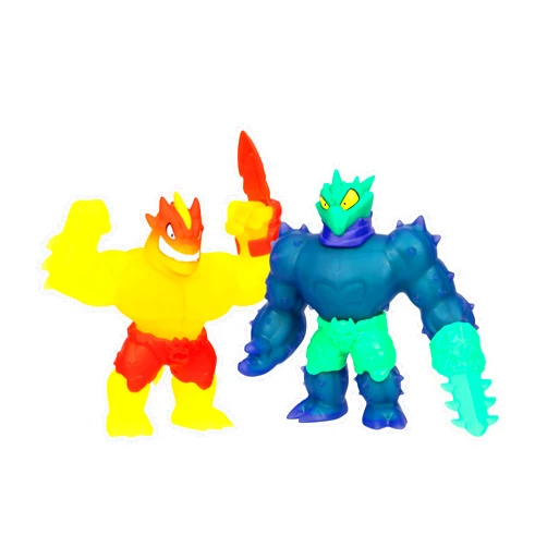 Heroes of Goo Jit Zu Meteor Madness Versus Pack, Flame Blazagon Versus Cacticus in The Ultimate Showdown, with Meteor Battle Gauntlet Weapons, Stretch Their Bodies 3 Times Their Size