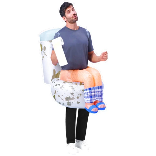 Spooktacular Creations Adults Inflatable Costumes, Sitting on a Toilet Inflatable Costume, Funny Blow Up Costumes for Halloween Costume Cosplay Themed Parties