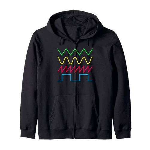 Waveform Modular Synthesizer Analog Audiowaves Waveform Modular Synthesizer Analog Bleep Audiowaves Zip Hoodie