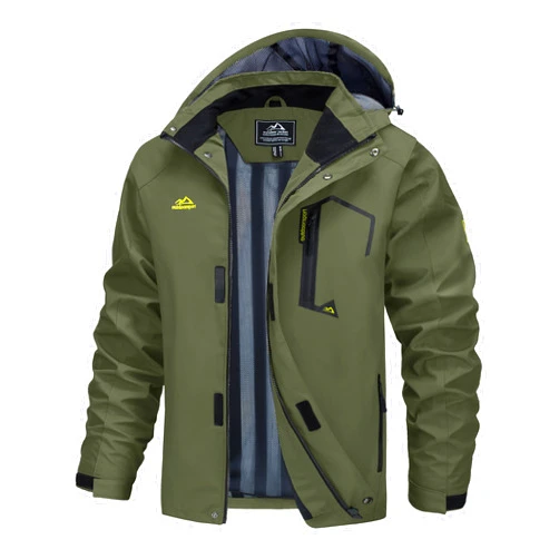 MAGCOMSEN Men's Lightweight Windbreaker Rain Jacket Raincoat with Detachable Hood for Hiking Fishing Activewear