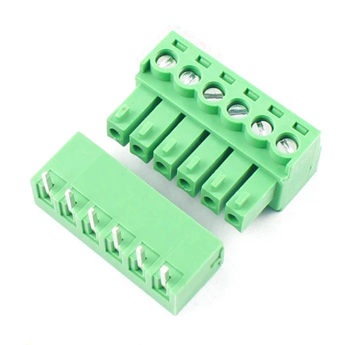 DBParts 10 Sets 6-Pin (6 Pole) 3.81mm Pitch Angle Screw Terminal Block Connector Panel PCB Mount DIY