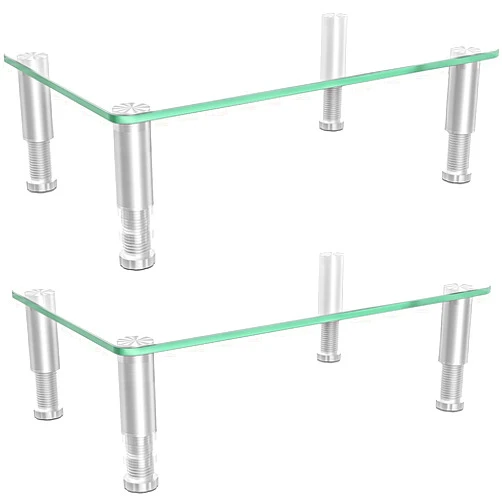 Hemudu 2 Pack Computer Monitor Riser with Height Adjustable Multi Media Desktop Stand for Flat Screen LCD LED TV, Laptop/Notebook/Xbox One