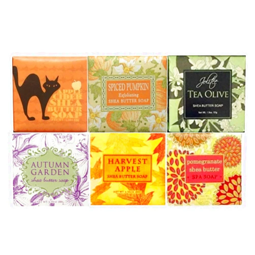 Greenwich Bay Trading Company Spring Garden Bloom Flower Shea Butter Soap Gift Set – Floral Shea Butter Soap Set of Six – Luxurious, Moisturizing, and Perfect for Gifting, 1.9oz (Fall)