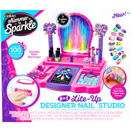 Cra-Z-Art Shimmer 'n Sparkle 8-in-1 Lite-Up Designer Nail Studio