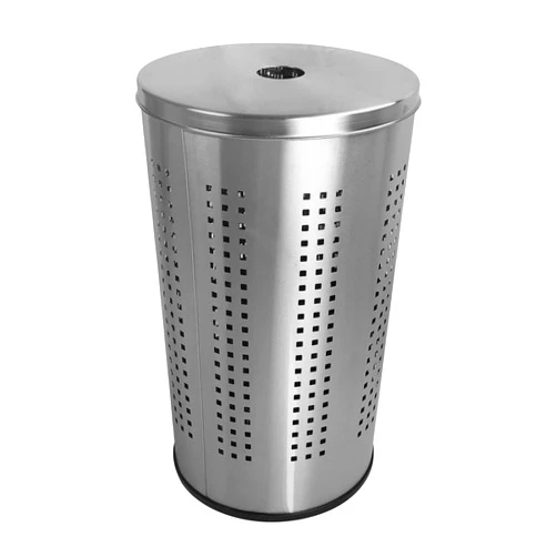 Krugg Brushed Stainless Steel Laundry Bin & Hamper | 46L Ventilated Stainless Steel Clothes Basket with Polished Lid | Life Time Warranty|