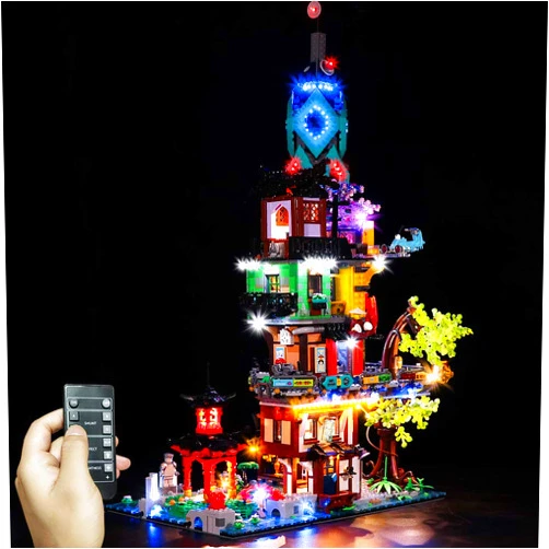 T-Club RC LED Light Kit for Lego 71741 Ninjago City Gardens, Lighting Kit Compatible with Lego 71741 (Not Include Building Block Set) (RC Version)