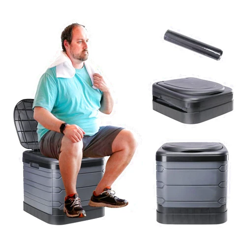 Aircity Upgrade XXXL Portable Toilet for Camping, Extra Large Folding Toilet for Adults, Travel Potty for Camping, Hiking, RoadTrip, Car, Tent, Truck Drivers, the Aged