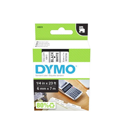 DYMO Standard D1 43613 Labels for LabelManager Label Makers, 1/4