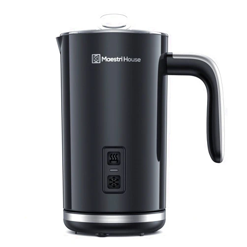 Maestri House Milk Frother, 8.12oz/240ml Automatic Stainless Steel Milk Steamer, Electric Hot and Cold Foam Maker for Latte, Cappuccinos, Macchiato (Black)