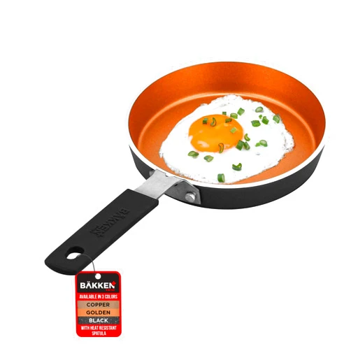 Bakken- Swiss BAKKENMASTER Bakken-Swiss 2-Piece Mini Nonstick Egg Pan & Omelet Pan – Egg Pan [5.5''] with Copper Non-Stick, Skillet – Eco-Friendly –for Eggs Pancakes, for All Stoves - Non Toxic, Dishwasher Safe