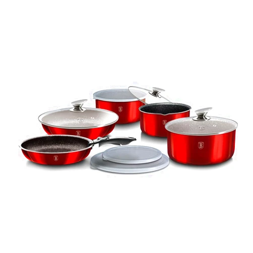 Berlinger Haus Cookware Set 12-Pieces Marble Finish with Detached Ergonomic Handle by Berlinger Haus