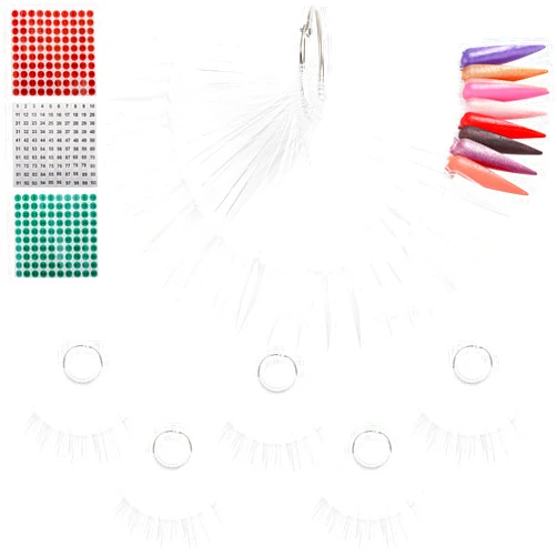 Tbestmax 300 Pcs Nail Swatch Sticks with Ring, Stiletto Nail Polish Color Sample Sticks Display