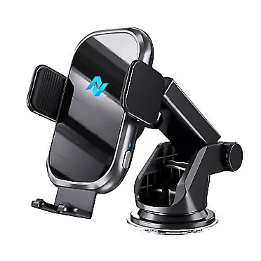 Novitek Wireless Car Charger- 15 W Qi Fast Charging Auto-Clamping Windshield Dashboard Air Vent Phone Mount for iPhone 13 12 11 Pro Max Xs Mini, Samsung Galaxy S21 S20, S10+ S9+ Note 9, etc.