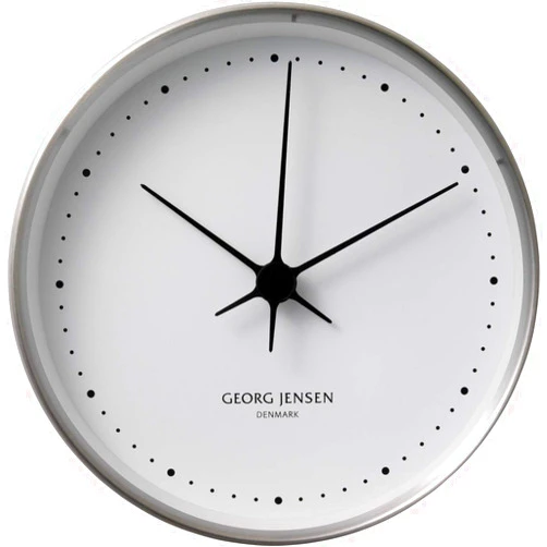 Georg Jensen Clock Steel/White 100MM