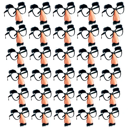 PPXMEEUDC 30 PCS Disguise Glasses with Funny Nose Funny Glasses with Eyebrows and Mustache Party Favors for Costume Halloween and Birthday Parties
