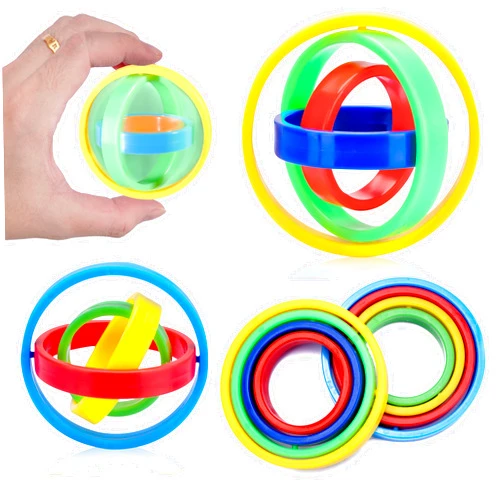 Sepco 12PCS Infinite Flip 3D Gyro Multilayer Spinning Top Silent Spinner Stress Relief Gyroscope Toy for Adults Kids Goodie Bag Filler Stocking Stuffers