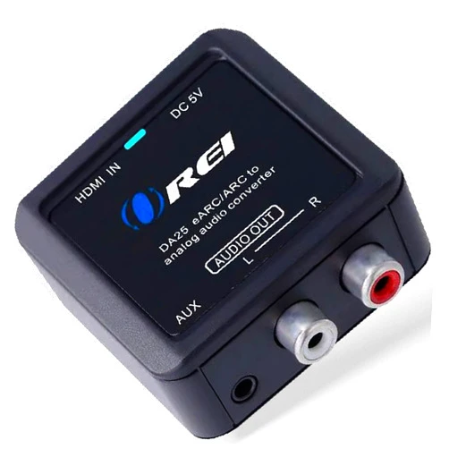 OREI Premium HDMI (eARC & ARC) to RCA L/R Analog Audio Converter with 3.5mm Jack Support for Headphone/Speaker Outputs (DA25)