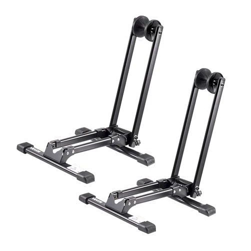 VEVOR Bike Racks 2 Pack, Fits 20 to 27 Inch Mountain & Road Bikes, Alloy Steel Rust-Resistant Bike Floor Stand Rack, Foldable Bicycle Stand for Entryway, Garage, Home Bikes Parking & Storage, Black