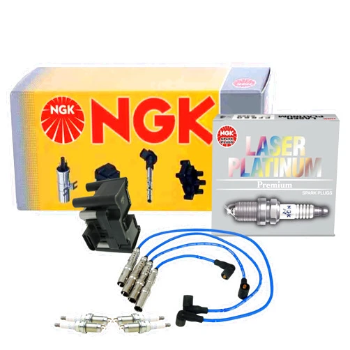 Newparts NGK DIS Ignition Coil Wires & 4 Laser Platinum Spark Plugs Kit For VW 2.0 L4