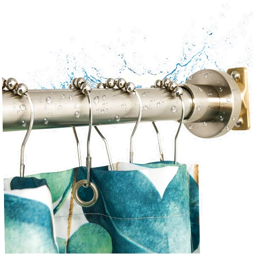 Artiwell Heavy Duty Shower Rod, Adjustable Shower Curtain Rod, Expandable 47-84 Inch, Permanent Mount Shower Rod, Never Rust Stainless Steel For Window Curtain and Closet, Brushed Nickel