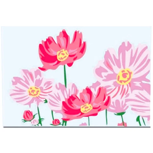 ABEUTY Paint by Numbers for Beginner, Love of Pink Flowers Acrylic Framed Canvas DIY Acrylic Oil Paints for Home Wall Decor (Pink)