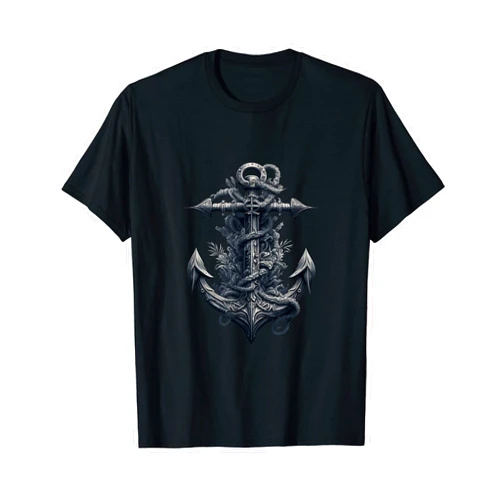 Segeln Kapitän Meer Boot Taufe Geschenk Anker Nautical marine anchor for boat owners T-Shirt
