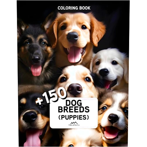 MeLaMarco Dog's Breeds Adult Coloring Book (Puppy Coloring Book Version) | +150 beautiful dog's breeds: The Best and Complete Adult Coloring Book Puppies | +150 beautiful Puppies Coloring Book