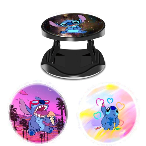 Lucen Blais 3 Pack/Multifunction Cell Phone Grip Holder and Stand Purple Galaxy Cartoon Foldable Smartphones Kickstand for Phone