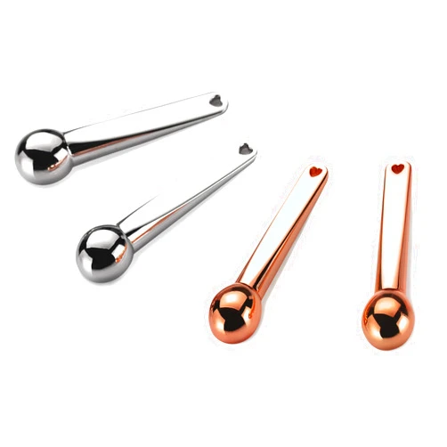 Lisapack 4 Pack Metal Eye Cream Applicator, Eye Serum Roller Ball Massager Stick for Reduce Depuffer, Massage (Silver&Rose Gold)