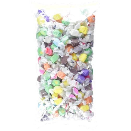Sweet Candy Company Salt Water Taffy Individually Wrapped - Salt Water Taffy Candy Bulk, Old Fashioned Assorted Flavors, Soft and Chewy Candy Mix, Gluten Free Variety Pack - 3 lb Bag