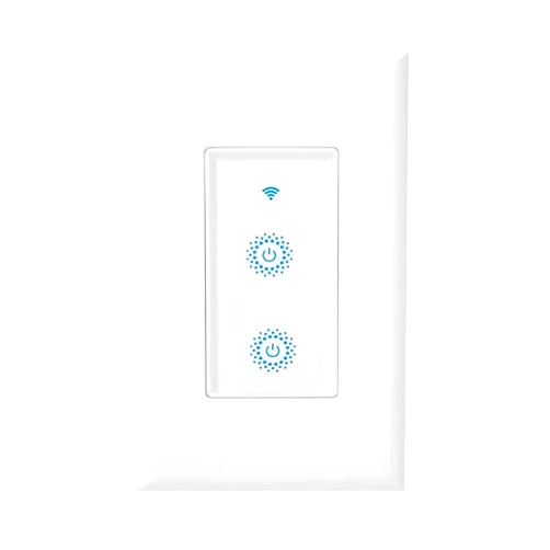 Nexete Smart Wi-Fi Double Light Switch, 2 in1 Single Pole Switch Compatible with Alexa Google Assistant & IFTTT,Remote Control, Timing Function No Hub Required (1-Pack Double Smart Switch)