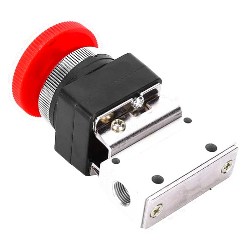 FTVOGUE 2 Position 3 Way G1 8 Pneumatic Mechanical Valve Mushroom Push Button Switch Air Mechanical Valve MOV-03 ,Buttons and Indicators