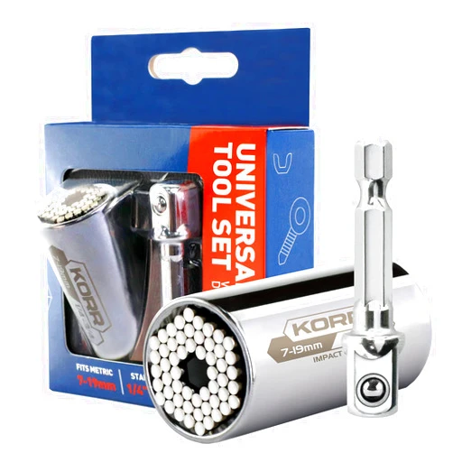 KORR Tools KSS006 Universal Socket Tool Set with Power Drill Adapter