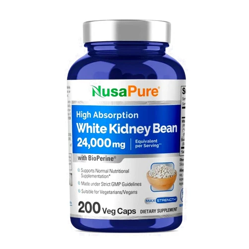NusaPure White Kidney Beans 24,000mg per Serving - Bioperine - Extract 30:1 (Vegan, Non-GMO)