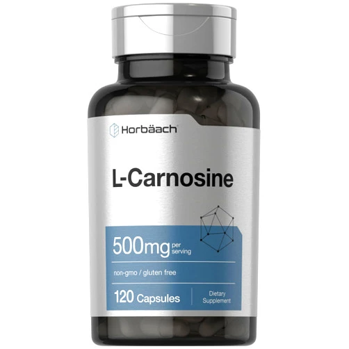 Horbäach L-Carnosine 500mg | 120 Capsule Supplement | Non-GMO & Gluten Free Powder Pills
