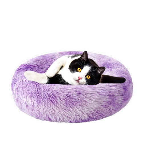 Aurako Cat Bed Dog Bed Round Cushion Pet Bed Mat Ultra Soft Plush Donut Sofa Comfortable Pillow Machine Washable Pet Cuddle Beds for Kitten Small Medium Large Dogs Cats 20