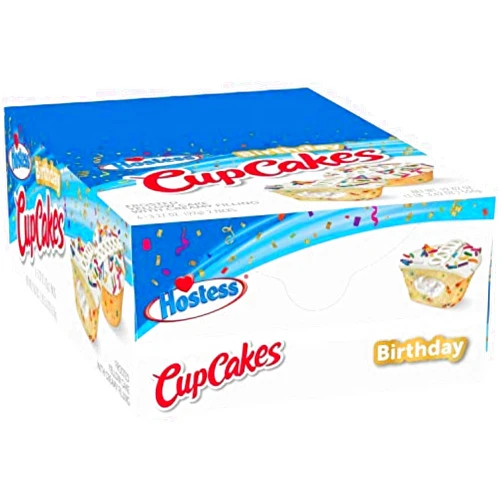 The Snack Store Bundle Hostess Birthday Cupcakes, 3.17 Ounce, 12 Count Double Packs, 24 Total Cupcakes!