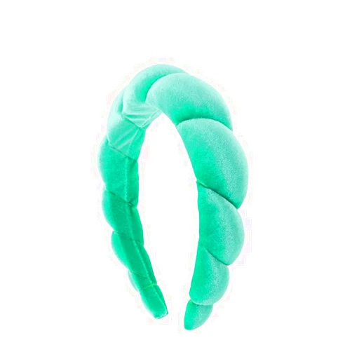 OSOLVE Spa Headband for Women, Sponge and Terry Towel Cloth Fabric Head Band for Face Washing, Makeup Removal, Shower, Skincare (1pcs-Green)
