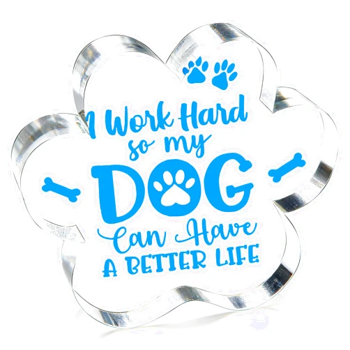 EoffIvan Gifts For Dog Lovers Women Men Funny Work Hard Dog Office Decor For Dogs Mom Pet Owner Family With Pets Dogs Lovers Cute Room Decor Acrylic Plaque