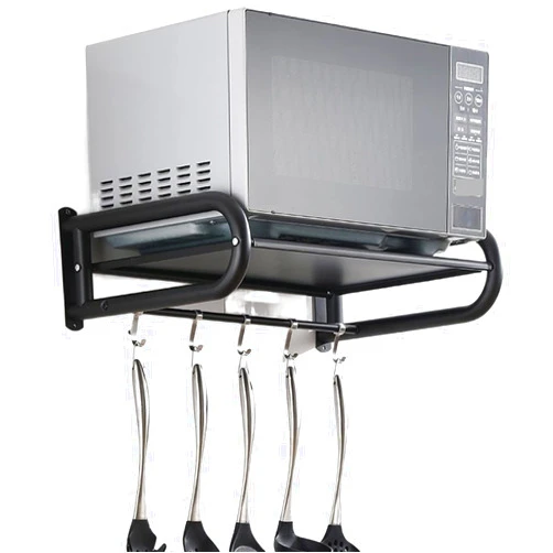 Anguo-222 Kitchen Shelf Stainless Steel Microwave Oven Rack, Seasoning Storage Rack, Oven Rack, Rack, Storage Rack, European Double Layer Wall Mounted Rack Storage Shelf