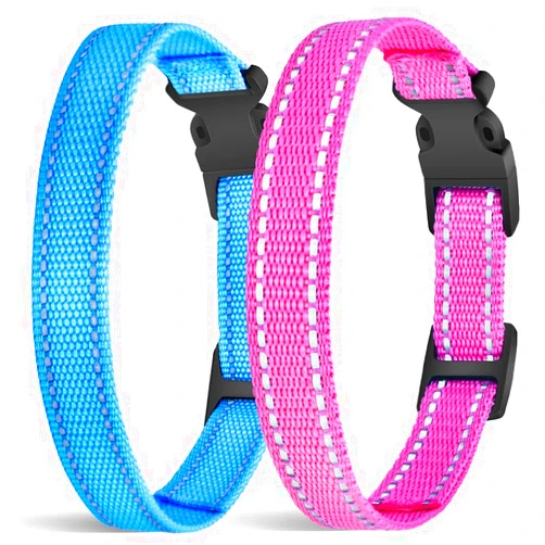 PetJoy Shock Collar Replacement Collar Strap, 2 Piece Collar for Dogs, Reflective Dog Collar (Adjustable 8-27 Inches)