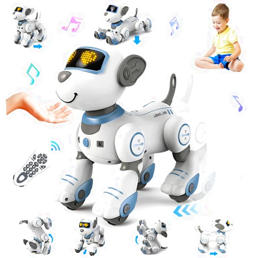VATOS Remote Control Robot Dog Toy for Kids - Interactive Touch & Follow 17 Functions Robot Dog Pet, Programmable Smart Walking Puppy Intelligent Dancing Dog Robot Toys for Girls 3-12 Gifts