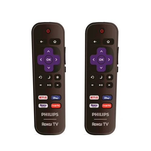 ULTRA PARTS 2 Pack - OEM Replacement Remote Control for All Philips Roku Smart TVs【Only Works with Philips Roku TV, Not for Roku Stick and Roku Box】 (Netflix/Disney Plus/Roku Channel/Google Play)
