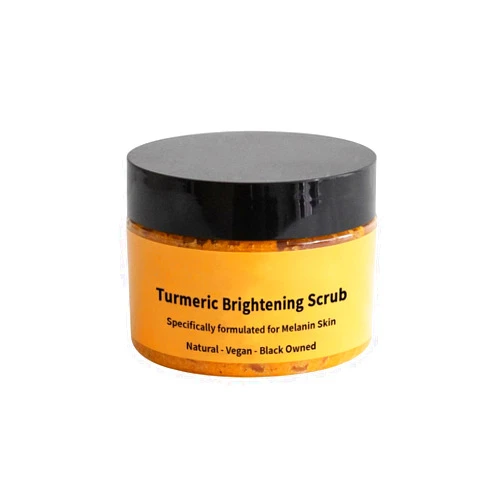 EVANUUI Turmeric Body Scrub Exfoliating Body Scrubber for Dark Spots Brightening Inner Thighs Bikini Area Underarms, Natural Exfoliating Face Soft Scrub 3.5 oz