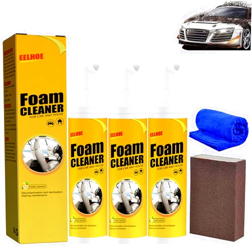 KCRPM Car Magic Foam Cleaner, Multi-Purpose Foam Cleaner, Foam Cleaner All Purpose, Foam Cleaner for car, Powerful Stain Removal Kit (30ml, 3pcs)