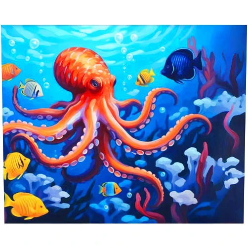 Newsight Paint by Numbers for Adults & Kids & Beginners DIY Acrylic Painting Gift Kits (Color Octopus, 12