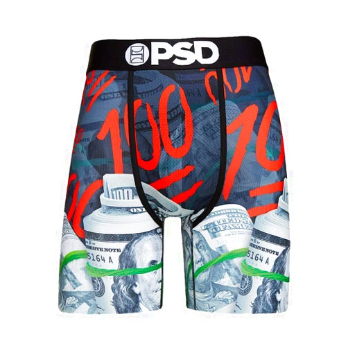 PSD Underwear Men's Stretch Boxer Brief Underwear - Keep It 100, Tiffany Green / Keep It 100 Large