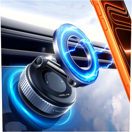 MRGLAS 2026 Upgraded Phone Holders for Your Car, Magsafe Car Mount Ultra Magnetic, 360° Adjustable Vacuum Suction Cup Car Truck Accessories for Men Women, for iPhone 17 Pro Max 16 15 14 13 12